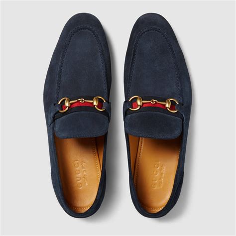 gucci mens blue suede loafers